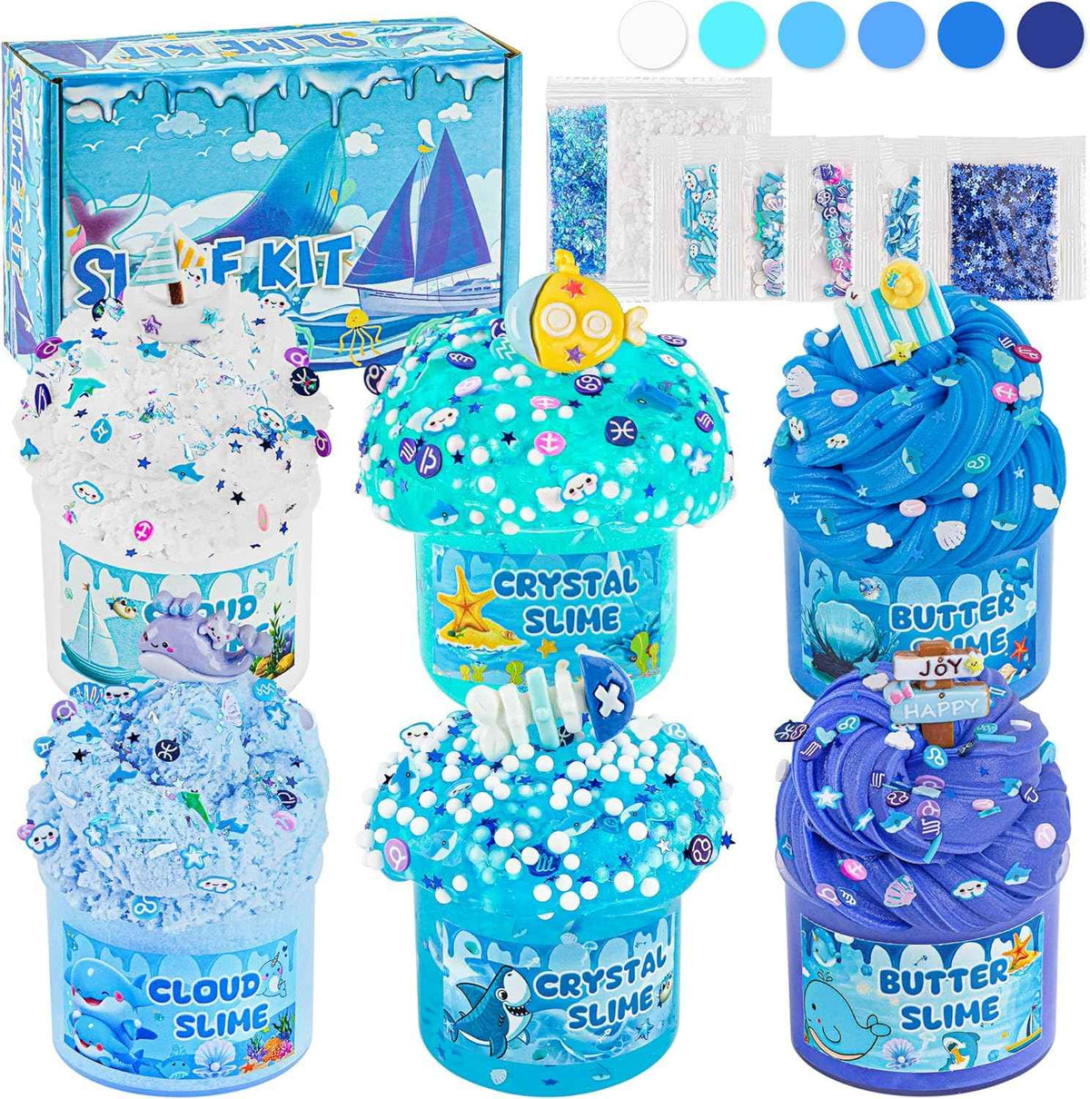 6 Pack Slimes, Pink Slime Kids, Cloud Slime kit for Girls Ages 8-12, Toys for Girls and Boys, for Kids Slime Set Party kit Goodie Bag Stuffers, 4 5 6 7 8 9 10 Year Old Girl Birthday Gift Cute Stuff