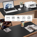 Aothia Non-Slip Waterproof PL Leather Desk Pad Protector for Mouse, Writing Desk, Office, Home, Laptop Blotter, 23.6" x 13.7", Black