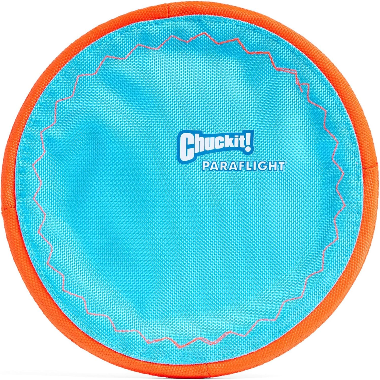 chuckit paraflight flying disc dog toy - water floating flyer - durable nylon with soft rubber edges - medium and large dogs - size large