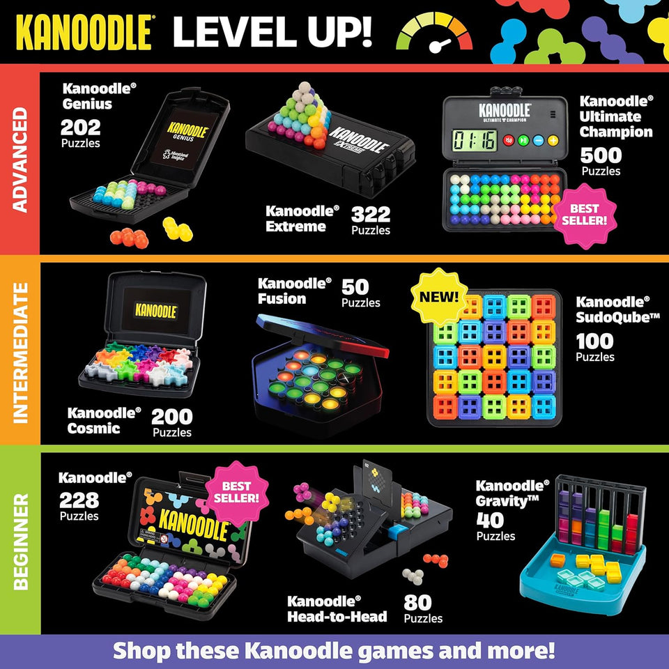 Educational Insights Kanoodle - 3D Brain Teaser PLzzles for Kids, Spatial PLzzle Games for Adults, Teens and Kids, Problem Solving Toys and Logic PLzzles, Single Player Games