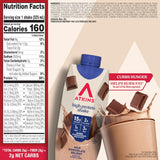 Atkins Milk Chocolate Delight High Protein Shake, 15g Protein, 2g Net Carb, 1g Sugar, Keto Friendly, Chocolate Flavored Protein Shakes, 12 Count