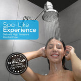 SparkPod Shower Head - High Pressure Rain - Premium Quality Luxury Design - Easy Clean Adjustable Replacement for Your Bathroom Shower Heads (Luxury Polished Chrome, 6 Inch Round)