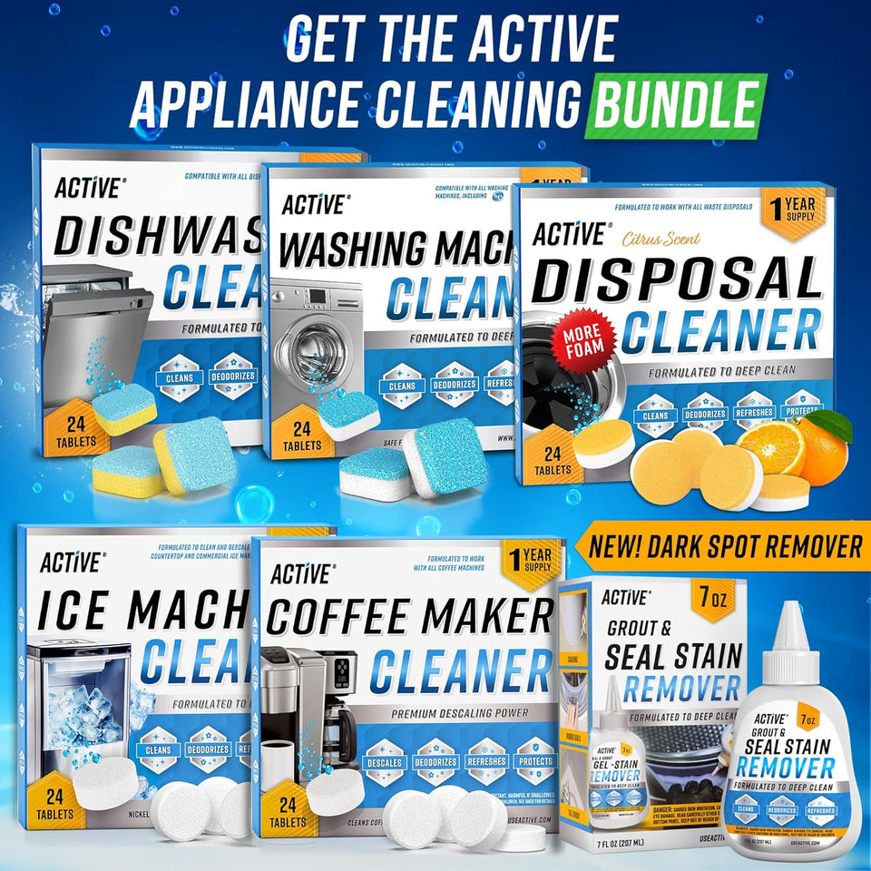 Garbage Disposal Cleaner Deodorizer Tablets - 24 Pack, New Powerful XL Foaming Tablet - Fresh Citrus Foam Sink Garburator Disposer Freshener, Natural Kitchen Drain Cleaning Care - 1 Year Supply - PureLivingMart