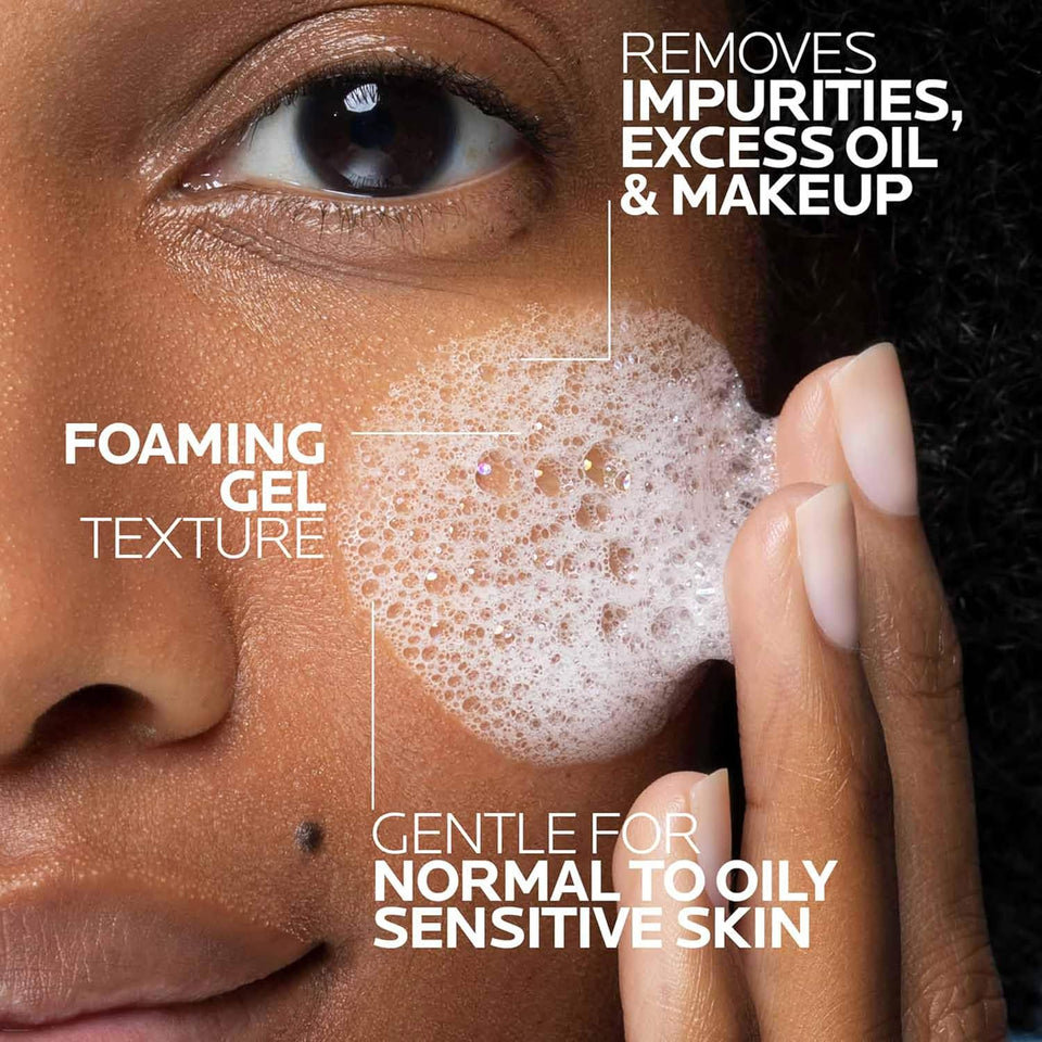 La Roche-Posay Toleriane PLrifying Foaming Facial Cleanser, Oil Free Face Wash for Women & Men with Niacinamide + Ceramides, Pore Cleanser Safe For Sensitive Skin, Won’t Dry Out Skin, Soap Free