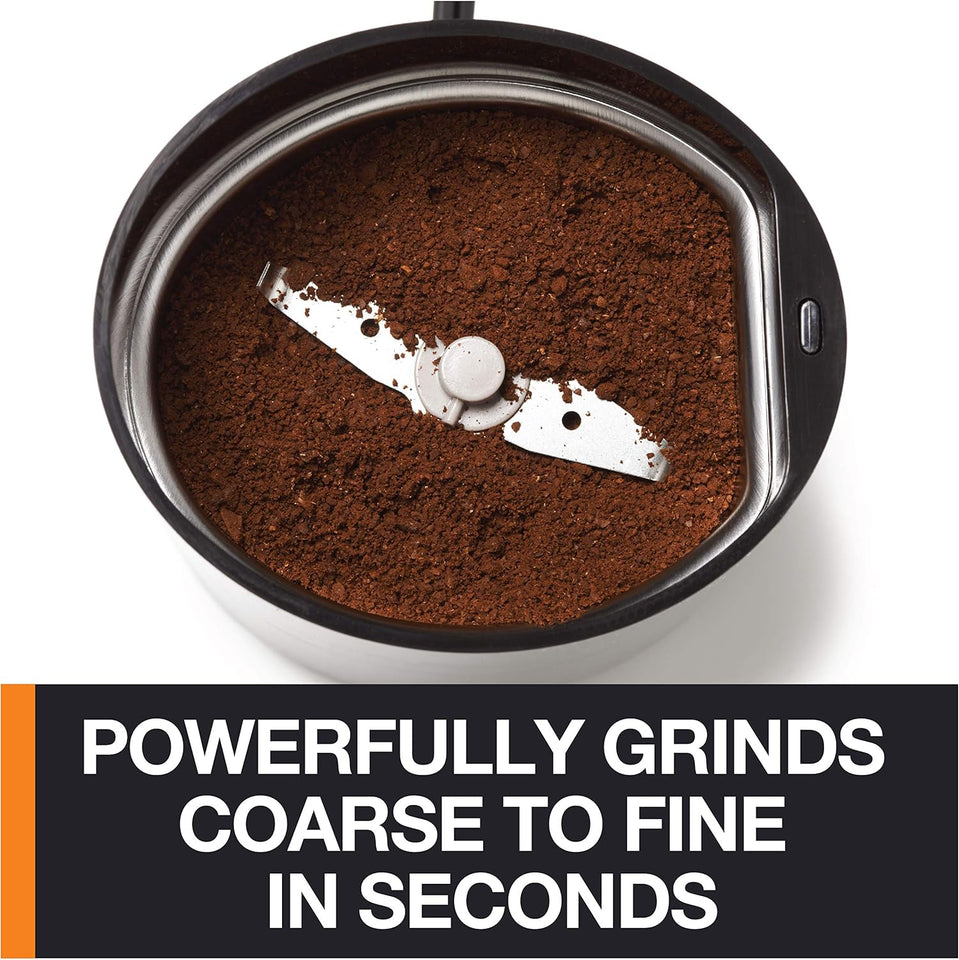 KRUPS Precision Electric Coffee Grinders, 3 oz Capacity, 200W Motor, Stainless Steel Blades for Uniform Grinding of Beans, Herb and Nuts, Coffee and Spice Grinder Electric, (Black)