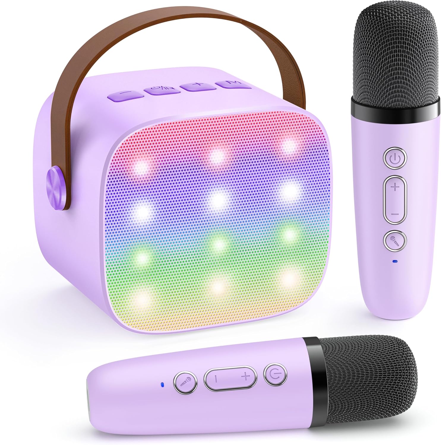 YLL Karaoke Machine for Kids, Portable Mini Speaker with 2 Wireless Microphones, TOP Kids Gifts for Girls Ages 3, 4, 5, 6, 7, 8, 9, 10+ Years Old, 4-12th Birthday Singing Present Toy Party (Purple)