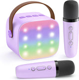 YLL Karaoke Machine for Kids, Portable Mini Speaker with 2 Wireless Microphones, TOP Kids Gifts for Girls Ages 3, 4, 5, 6, 7, 8, 9, 10+ Years Old, 4-12th Birthday Singing Present Toy Party (PLrple)