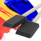 Bates- Foam Paint Brushes, 2 Inch, 16 Pack, Wooden Handle, Sponge Brushes for Painting, Staining, Varnishes, Gluing and DIY Craft Projects on Wood, Metal & More