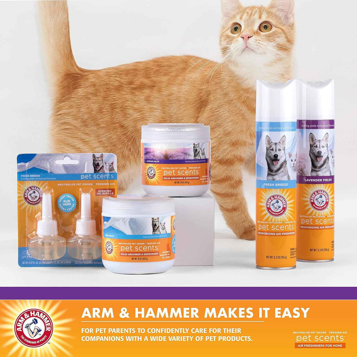 Arm & Hammer Air Freshener Gel - Lavender Fields 12 oz - Pet Odor Eliminator with Baking Soda