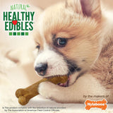 Nylabone Healthy Edibles Natural PLppy Chews Long Lasting Treats for PLppies, Roast Beef, Apple & Bacon Flavor, X-Small/Petite (3 Count)