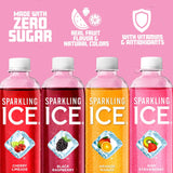 Sparkling Ice PLrple Variety Pack, Flavored Water, Zero Sugar, with Vitamins and Antioxidants, 17 fl oz, 12 count (Black Raspberry, Cherry Limeade, Orange Mango, Kiwi Strawberry)