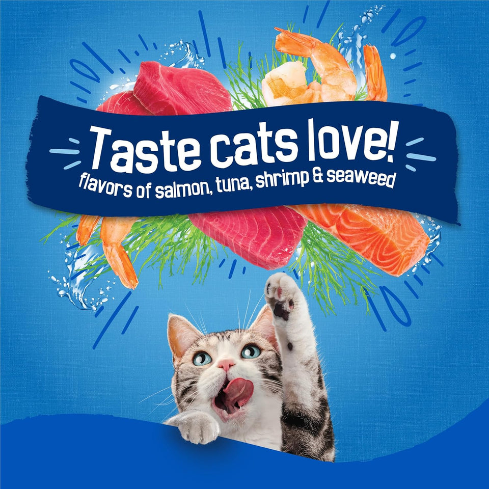 PLrina Friskies Dry Cat Food Seafood Sensations With Salmon, Tuna, and Shrimp Flavors - 22 lb. Bag