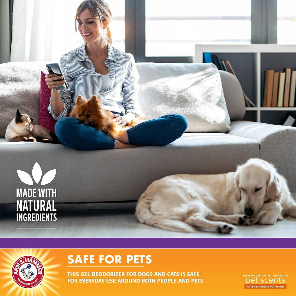 Arm & Hammer Air Freshener Gel - Lavender Fields 12 oz - Pet Odor Eliminator with Baking Soda