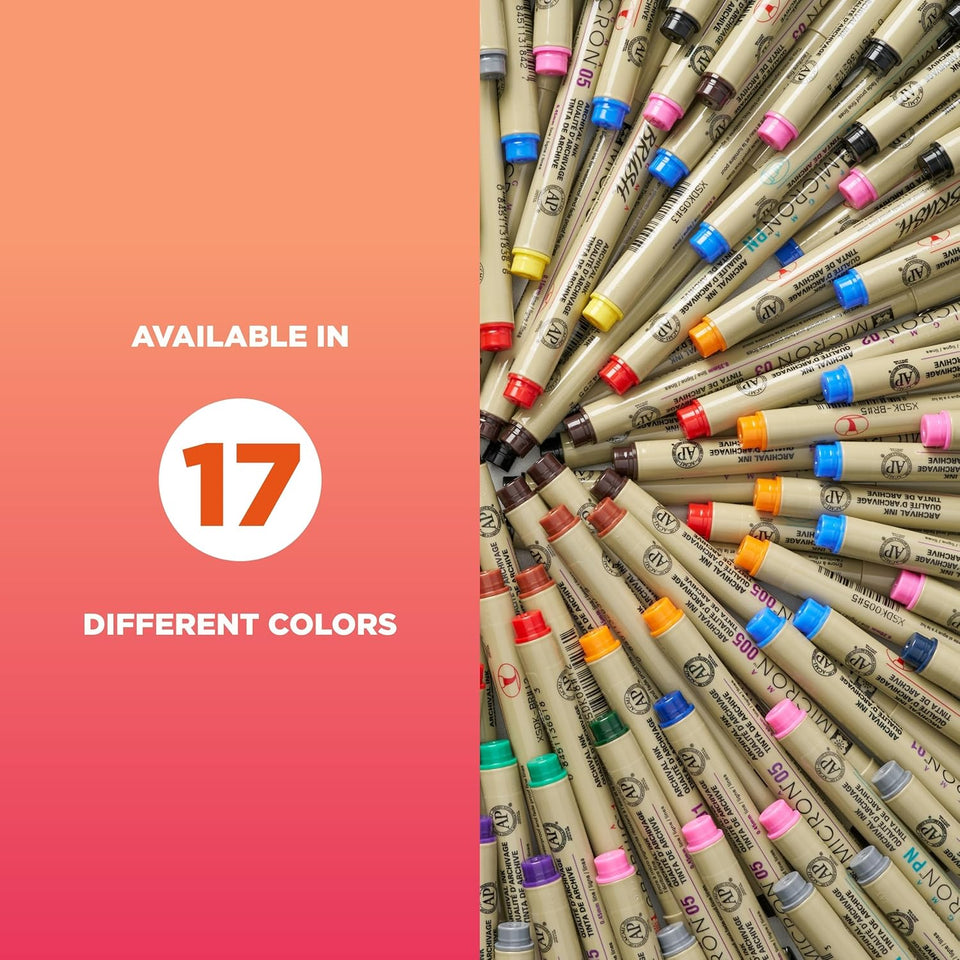 SAKURA Pigma Micron Fineliner Pens - Archival Black Ink Pens - Pens for Writing, Drawing, or Journaling - Assorted Point Sizes - 6 Pack