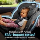 Graco Turn2Me 3-in-1 Rotating Convertible Car Seat, Manchester, Rear-Facing Rotation, Forward-Facing Mode, Highback Booster Up to 100 lbs, Adjustable Headrest & Harness, Steel Reinforced Frame