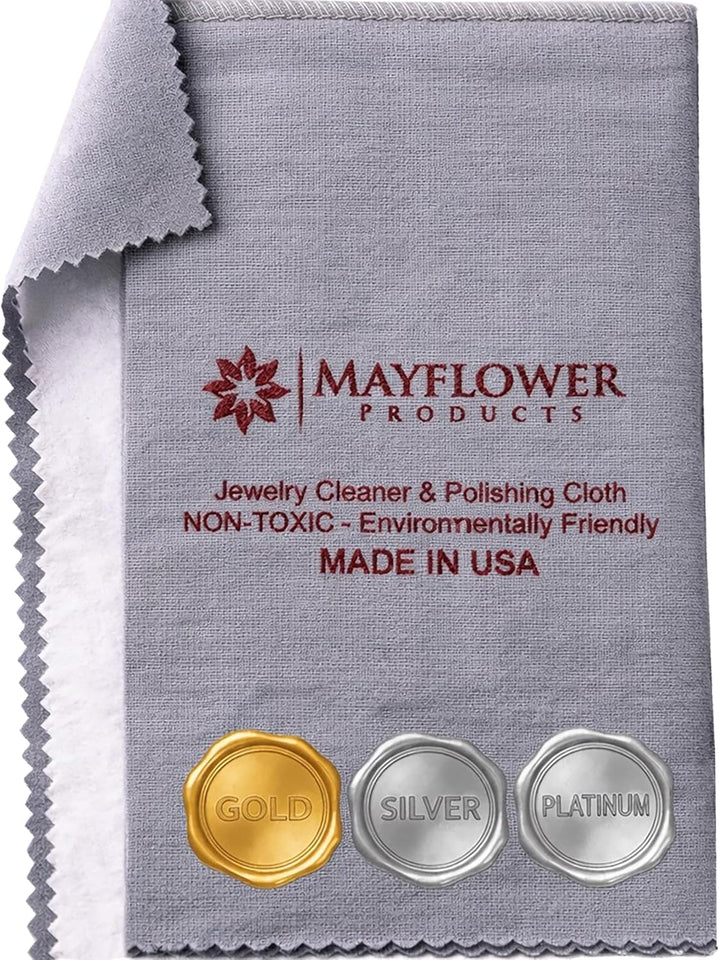 Pro Size Polishing Cleaning Cloth Made in USA for Gold, Silver, Platinum. PLre Cotton Eco Friendly Tarnish Remover Cleaner Large 11 x 14 Inch. Shines Jewelry Like New. Cleans Coins Watches Silverware