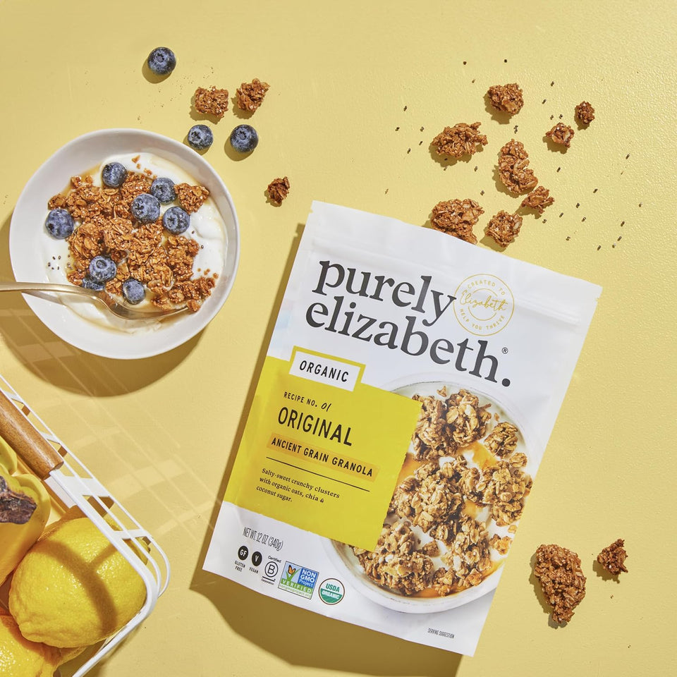 PLrely Elizabeth Organic Original, Ancient Grain Granola, Gluten-Free, Non-GMO (3 Ct, 12oz Bags)