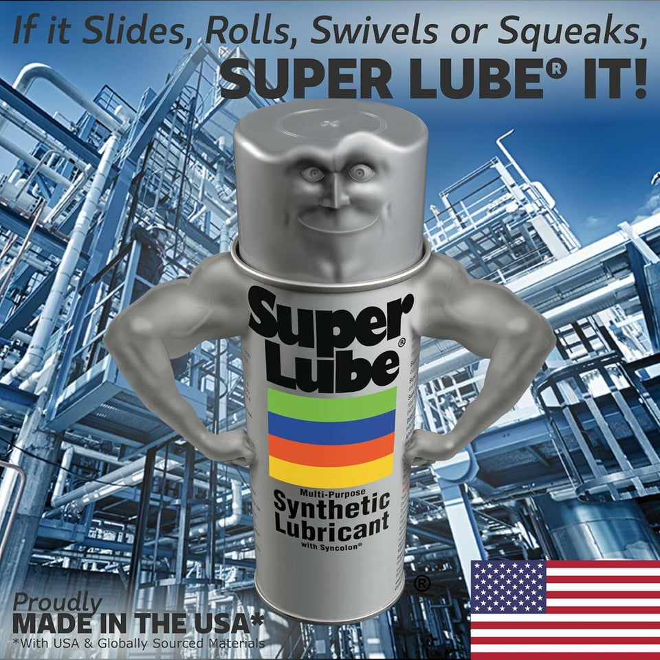 Super Lube Multi-PLrpose Synthetic Grease w/ Syncolon - High Temperature, Water & Corrosion Resistant Grease - Workshop & Industrial Use - Food Grade - Translucent White - Tube - 3 oz (21030)