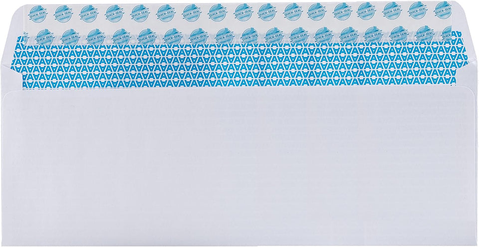 Aimoh #10 Security Self Seal Envelopes – 100 Qty |No Window, EnveGuard, 4⅛ x 9½", White, 24 LB, 100 Count (34100)