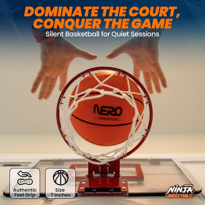 NERO SPORT Ninja Silent Basketball- Soft Foam Indoor Hoop Play | Soundless Ball for Quiet Dribbling and Indoor Training