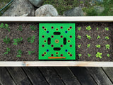 Seeding Square - Patented Seed and Seedling Spacer Tool for Bigger Harvests, Organized Plants & Fewer Weeds – Color-Coded Gardening Template with Dibber, Seed Spoon, Ruler & Planting Guide
