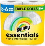 Bounty Essentials Select-A-Size Paper Towels, White, 2 Triple Rolls, Equals 6 Regular Rolls