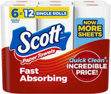 Scott Choose-A-Sheet Paper Towels: Reliable Absorbency for Everyday Kitchen Cleanup in a Bulk 12-Roll Pack