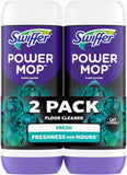 swiffer powermop floor cleaning solution refills, unstopables fresh scent, 2 pack, 25.3 fl oz bottles