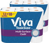 Viva Multi-Surface Cloth Paper Towels, Task Size, 12 Super Rolls (2 Packs of 6), 81 Sheets Per Roll